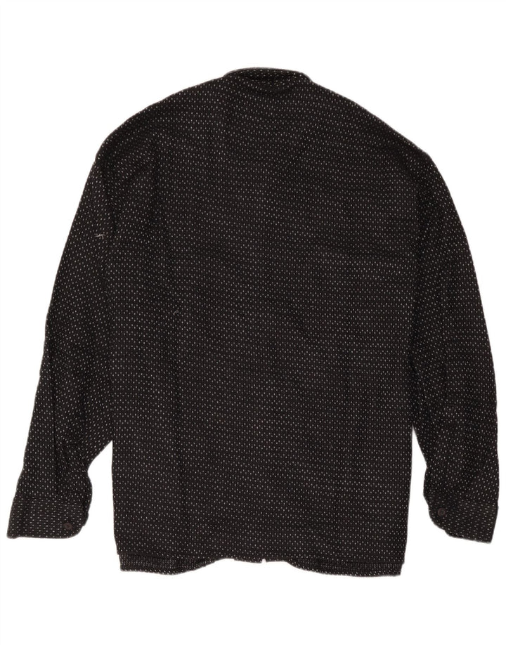 Camicia Azzurra da uomo in flanella XL poliestere maculato nero