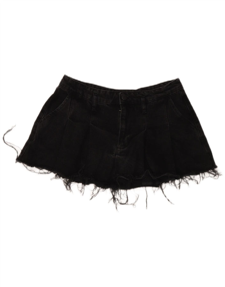 Zara Femme Mini Jupe En Jean Moyen W32 Coton Noir