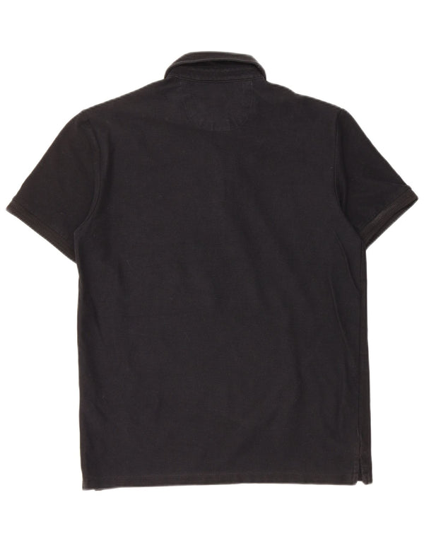 Zara Mens Polo Shirt Small Black Cotton