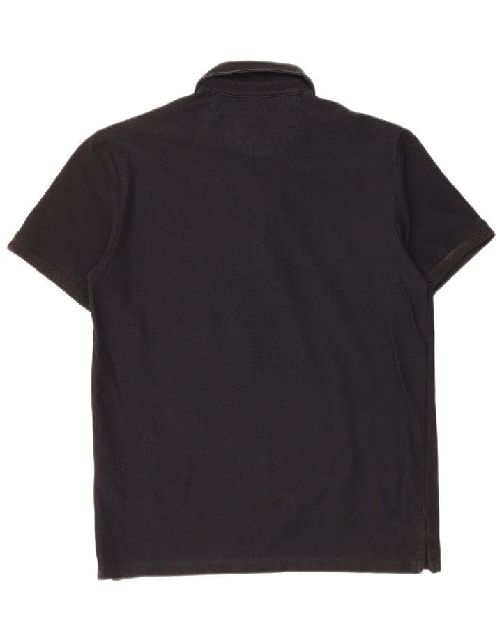 Zara Mens Polo Shirt Small Black Cotton