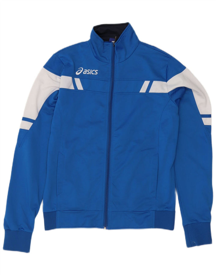 Asics Boys træningsdragt topjakke 13-14 år Blå Colourblock Polyester