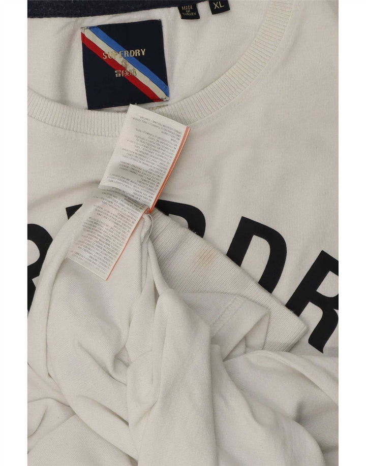 Superdry Herre grafisk top langærmet XL hvid bomuld