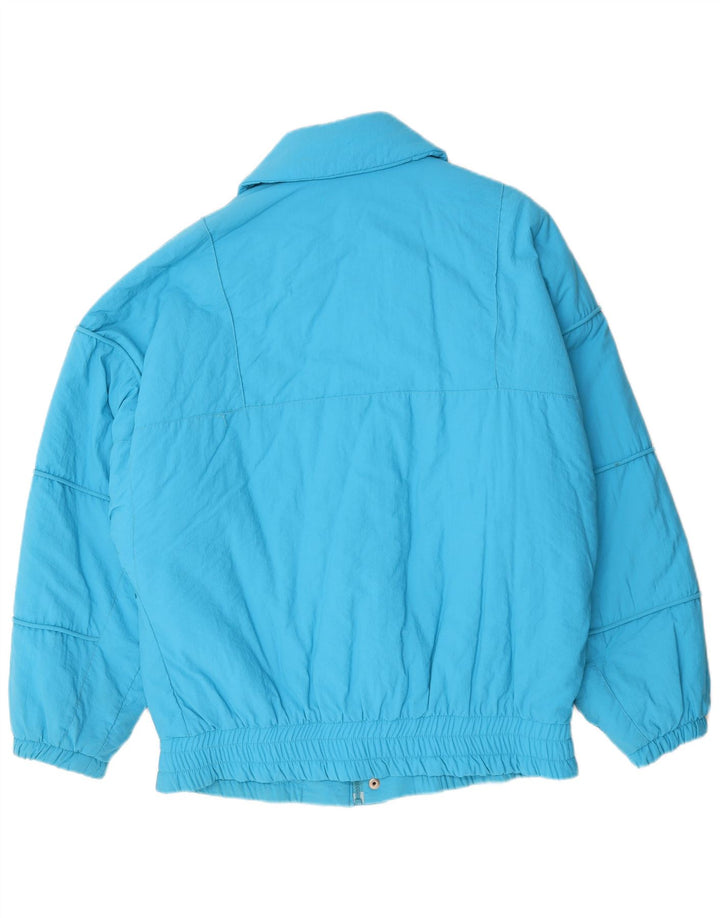 MISTRAL Mens Graphic Loose Fit Padded Jacket UK 40 Large Blue Polyamide