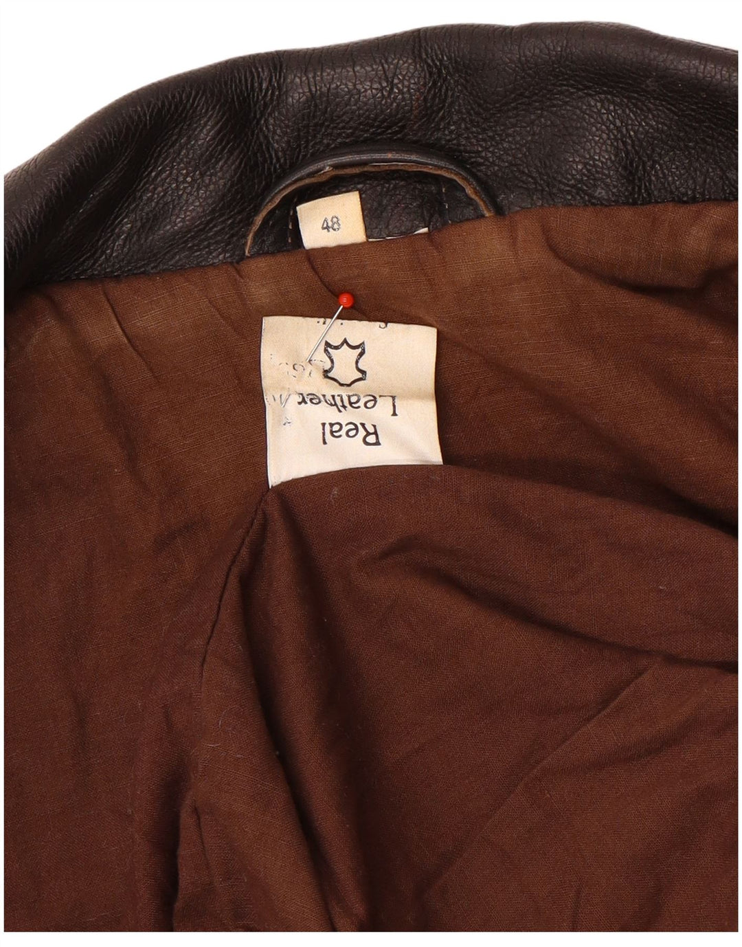 Vintage læderjakke til mænd IT 48 Medium brunt læder
