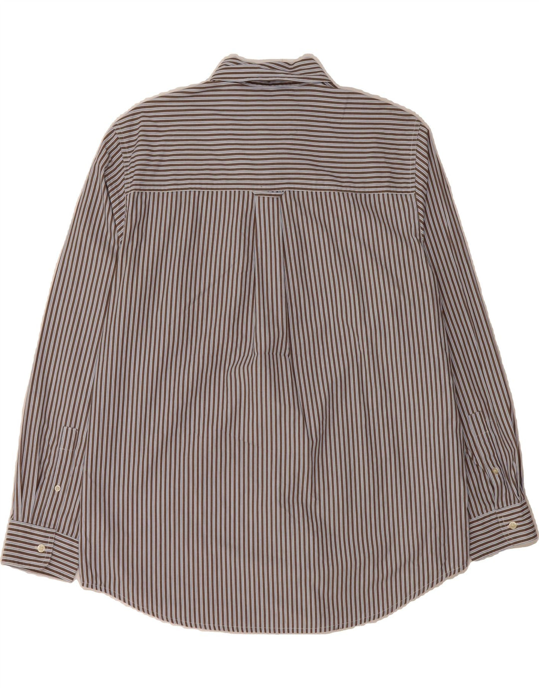 CHAPS Mens Easy Fit Shirt Large Brown Striped Cotton Vintage Chaps and Second-Hand Chaps from Messina Hembry 