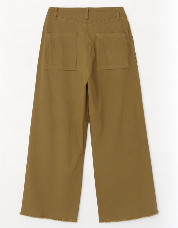 Женские широкие брюки с завышенной талией Zara EU 38, маленькие W28 L26, хаки