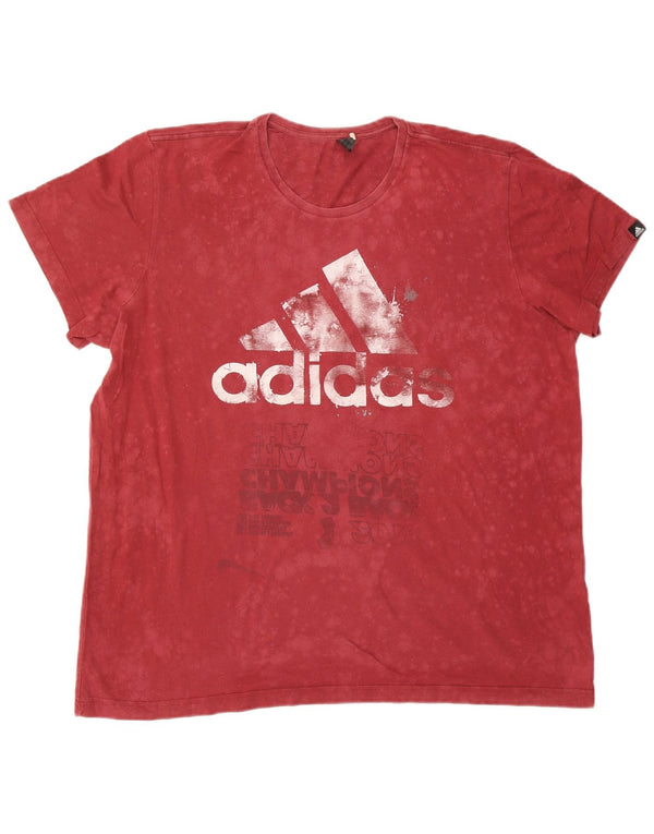 Adidas T-shirt graphique pour homme en coton rouge 2XL