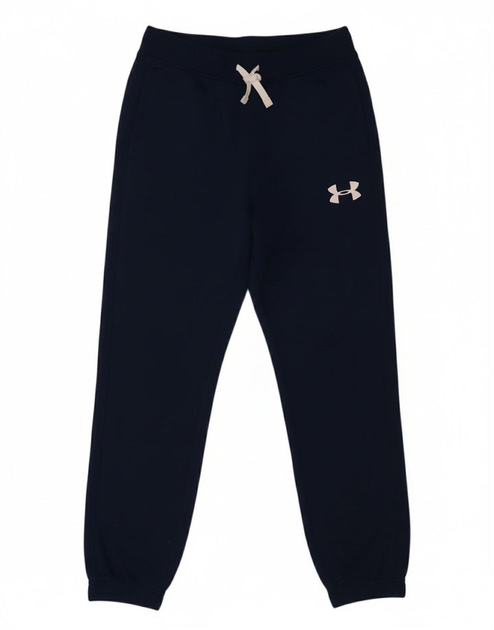 UNDER ARMOUR Boys Tracksuit Trousers Joggers 9-10 Years Medium  Navy Blue