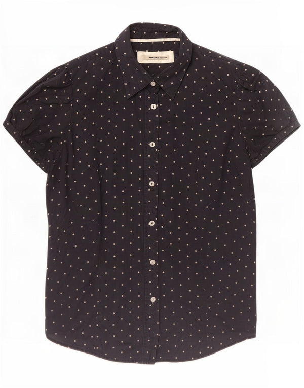 Camicia a maniche corte da donna Gas UK 14 Large in cotone maculato blu navy