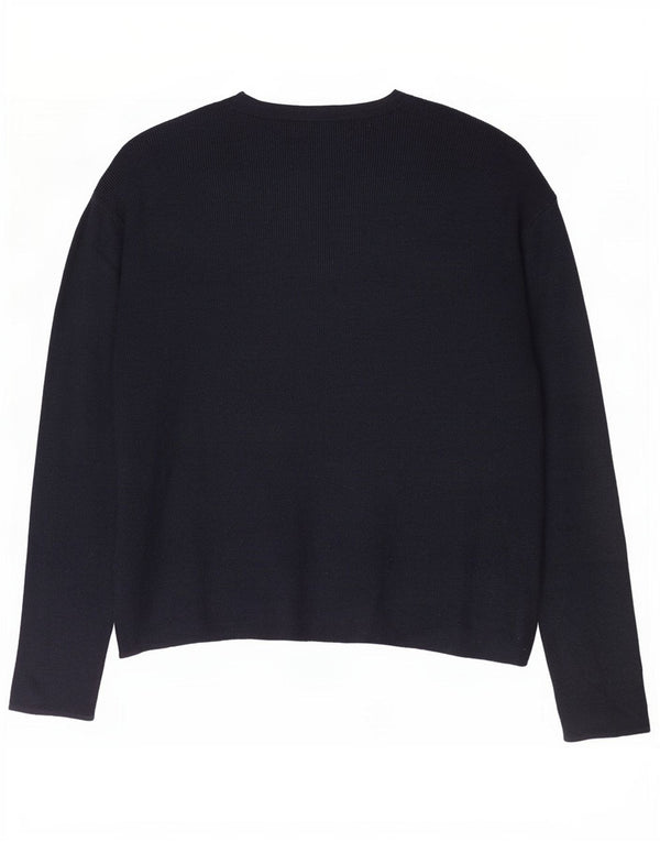 Marks & Spencer Damen-Pullover mit V-Ausschnitt, UK 16, Größe L, schwarze Viskose