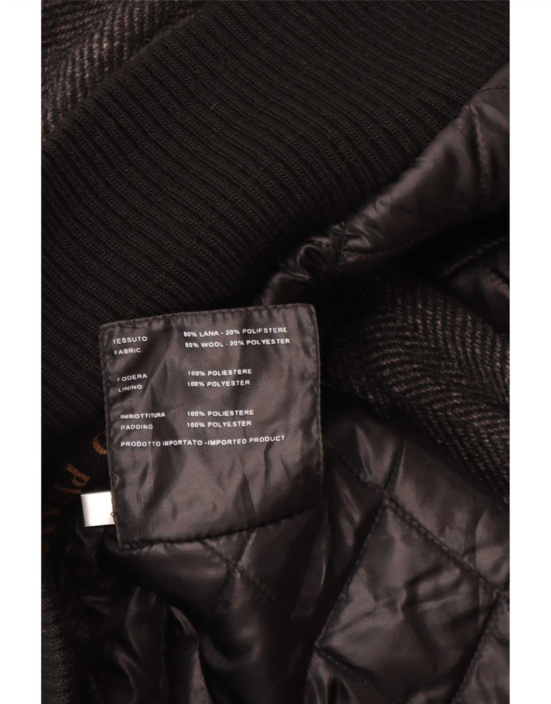 Pyramid Mens Bomber Jacket UK 40 Large Grey Pearringe Wool