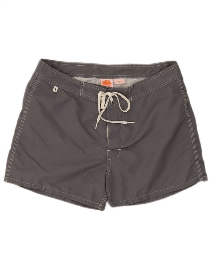 Sundek Mens Swimming Shorts Medium Grey Striped Nylon