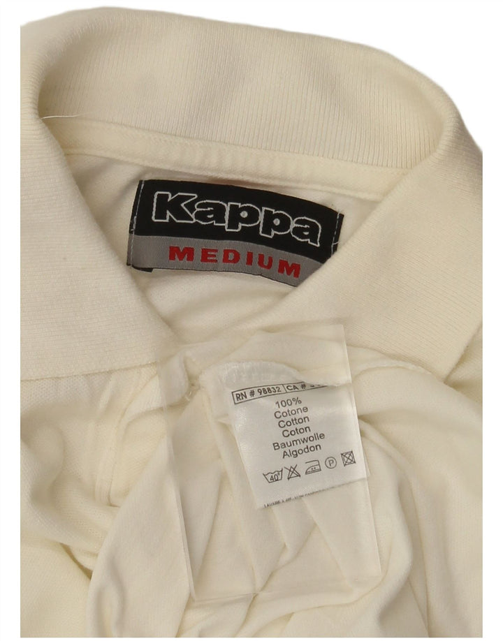 Kappa Mens Polo Shirt Medium White Cotton