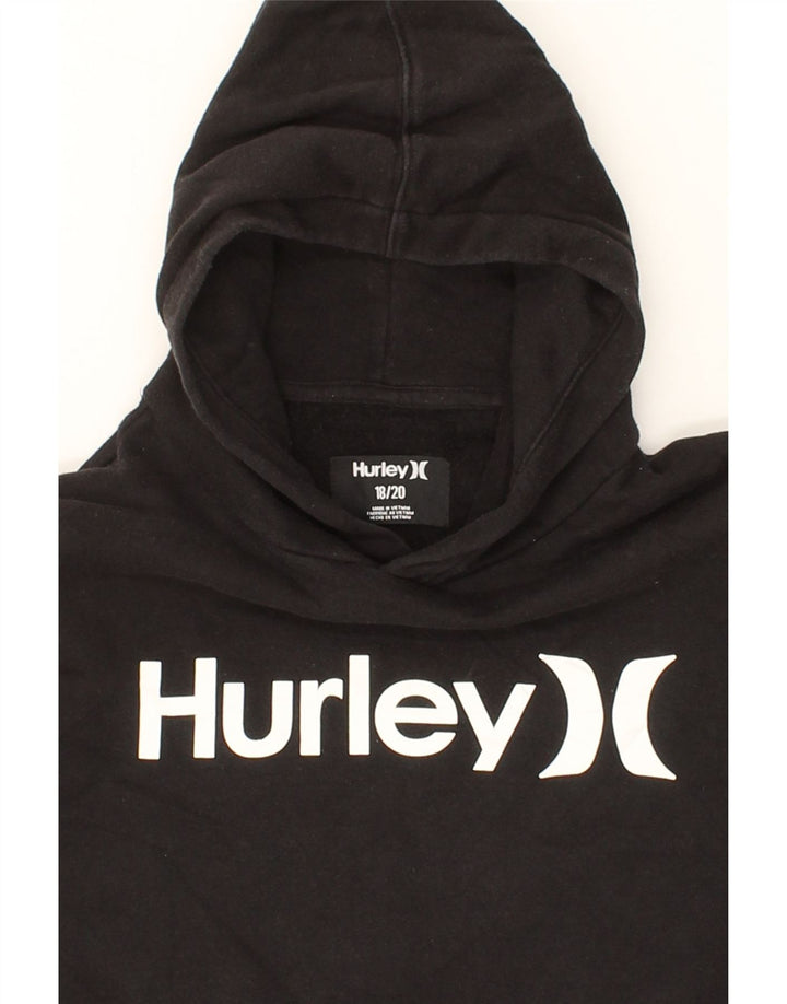 HURLEY Boys Sweatshirt Jumper 15-16 Years Black Vintage Hurley and Second-Hand Hurley from Messina Hembry 