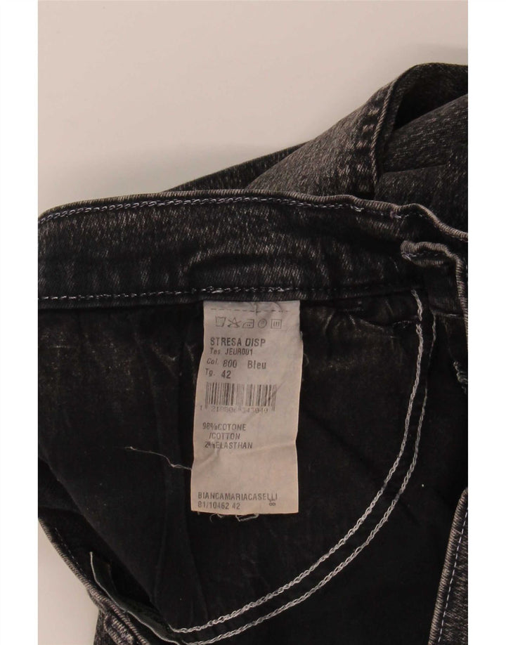 Bianca Maria Caselli Womens Bootcut Jeans IT 42 Medium W27 L30 Black Cotton