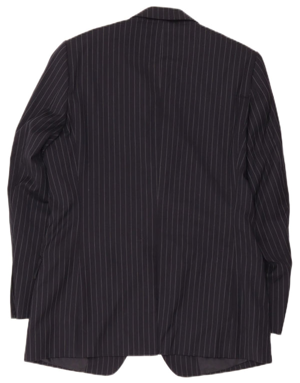 Jaeger Chaqueta tipo blazer de 2 botones para hombre UK 40 Large Lana a rayas azul marino