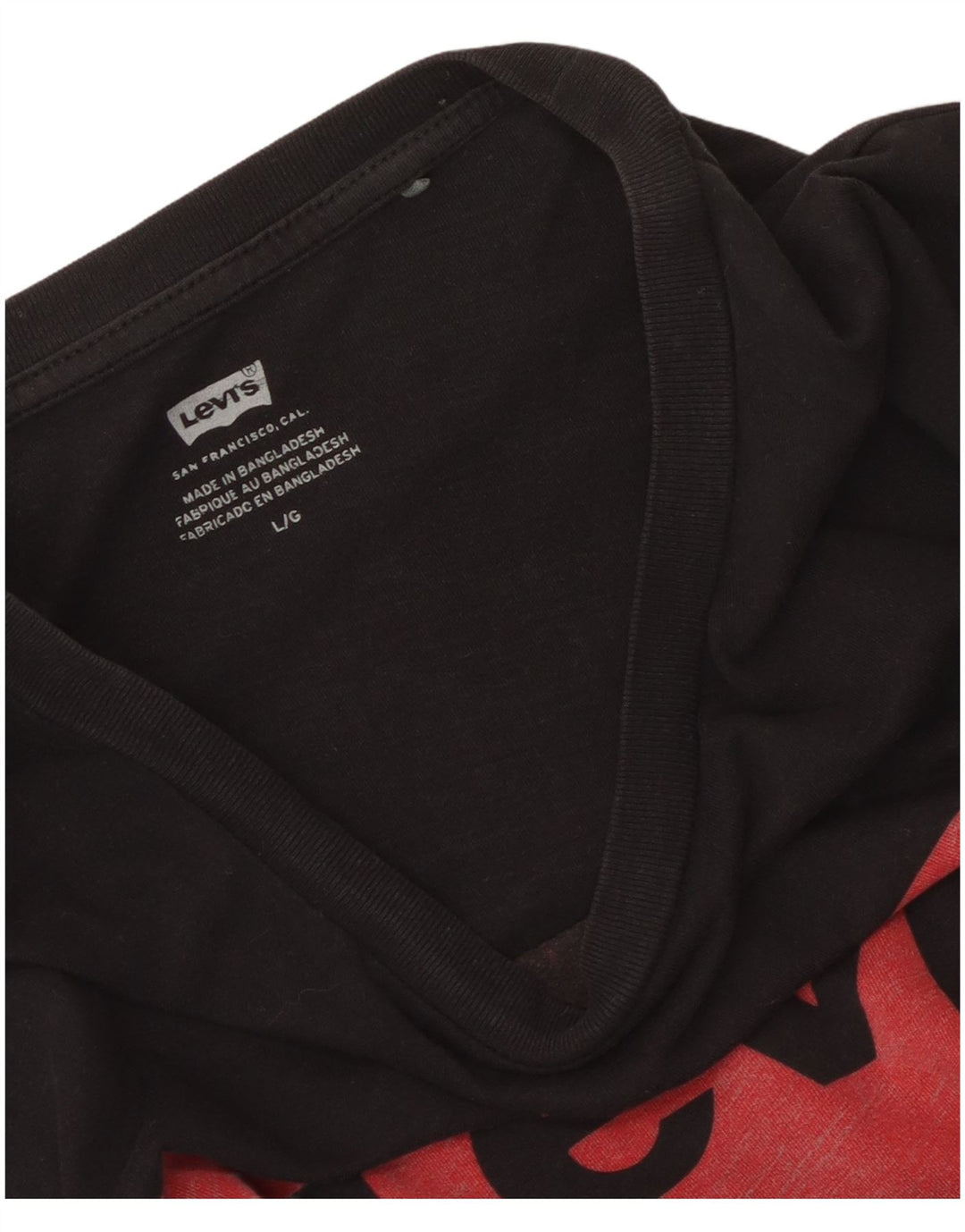Levi's Womens Graphic T-Shirt Top UK 14 Large Black