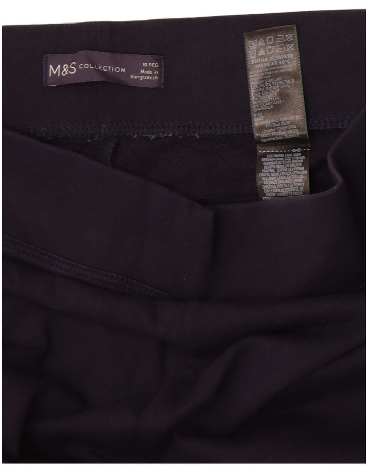 Marks & Spencer Womens Leggings UK 10 Small Navy Blue Cotton