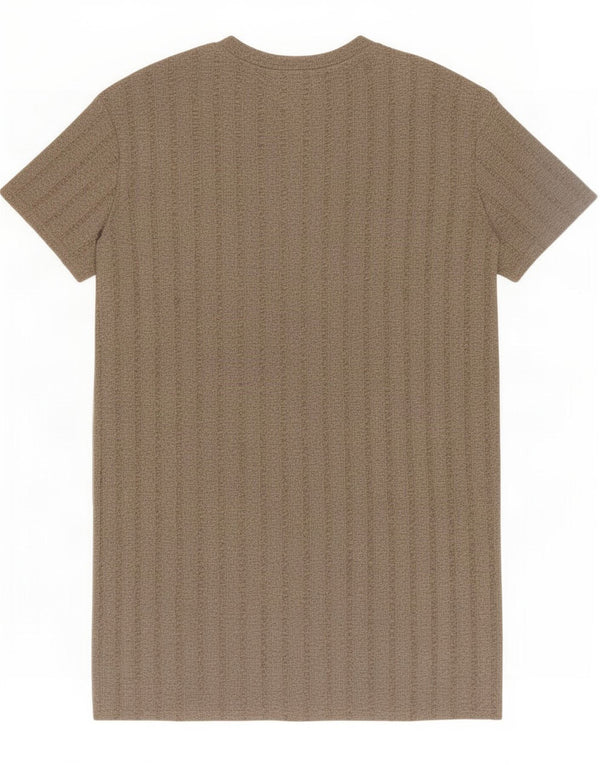 Abito T-shirt da donna Zara UK 14 Poliestere a righe beige medio