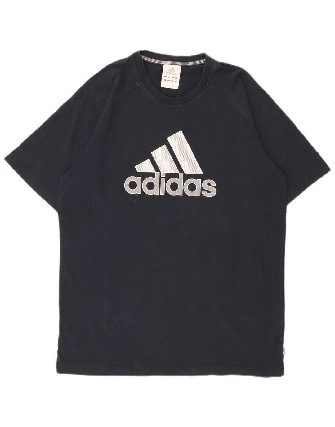 Adidas Mens Graphic T-Shirt Top Medium Navy Blue Cotton