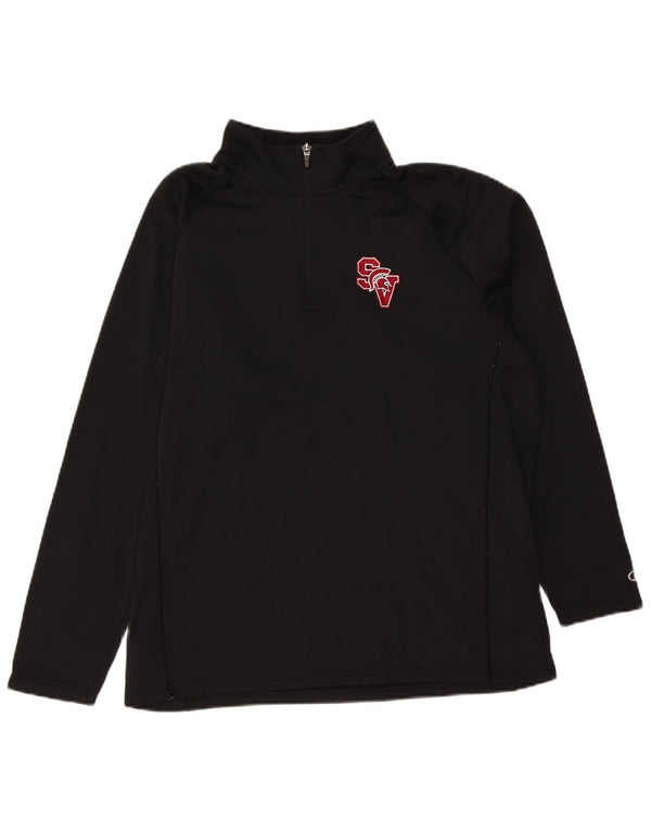 Champion Haut de survêtement pour homme avec col zippé et polyester Noir Taille L