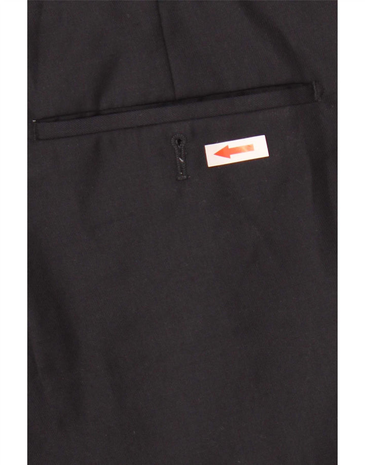 Marks & Spencer Mens Straight Suit Trousers W36 L31 Navy Blue Wool