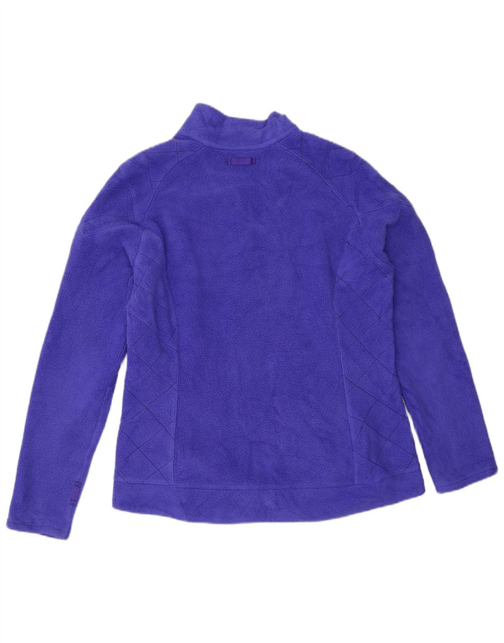 EDDIE BAUER Womens Fleece Jacket UK 14 Medium Purple Polyester