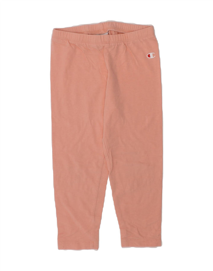 CHAMPION Girls Leggings 2-3 Years XL Pink Vintage Champion and Second-Hand Champion from Messina Hembry 