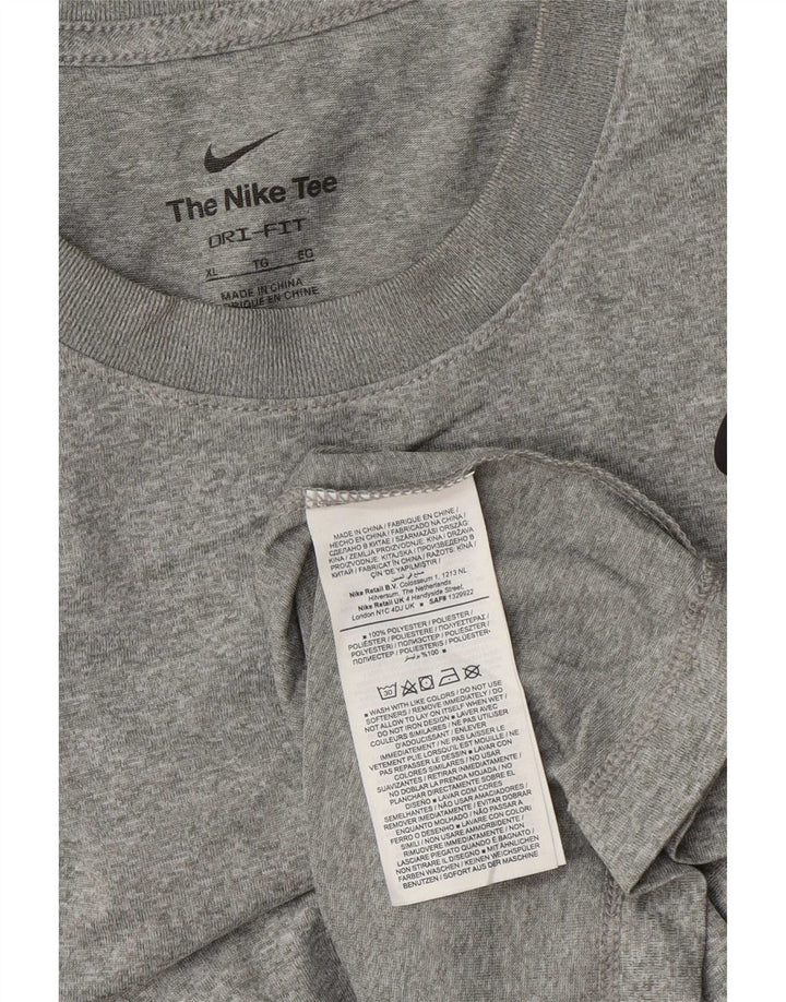 Nike Mens Dri Fit Top Long Sleeve XL Grey Flecked Polyester