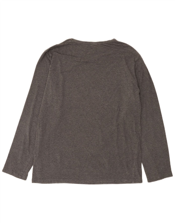Hugo Boss Mens Graphic Top Long Sleeve Medium Grey Cotton