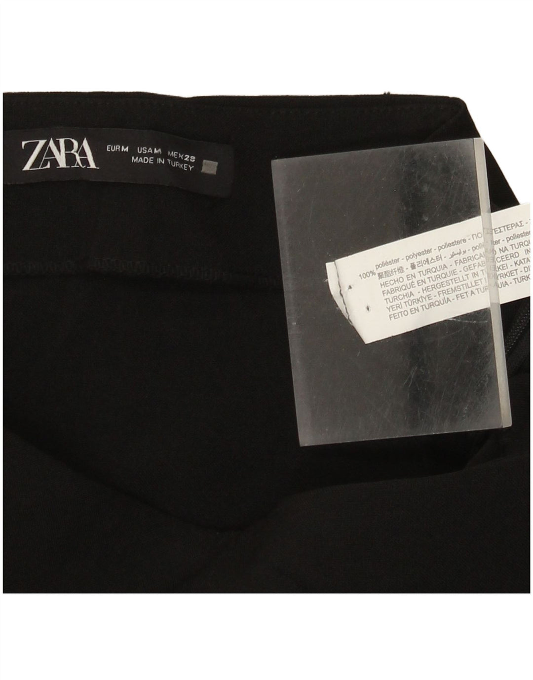 Zara Womens High Waist Pencil Skirt Medium W28  Black Polyester