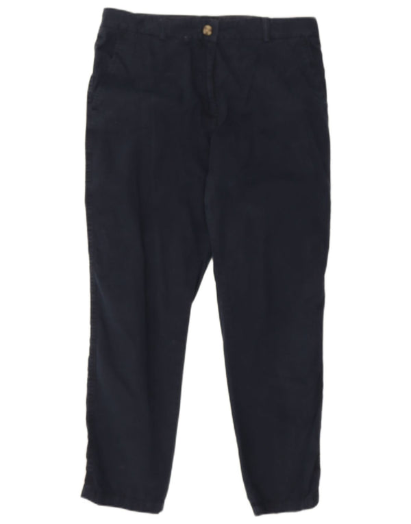 Marks & Spencer Womens Slim Chino Trousers UK 12 Medium W31 L26 Navy Blue