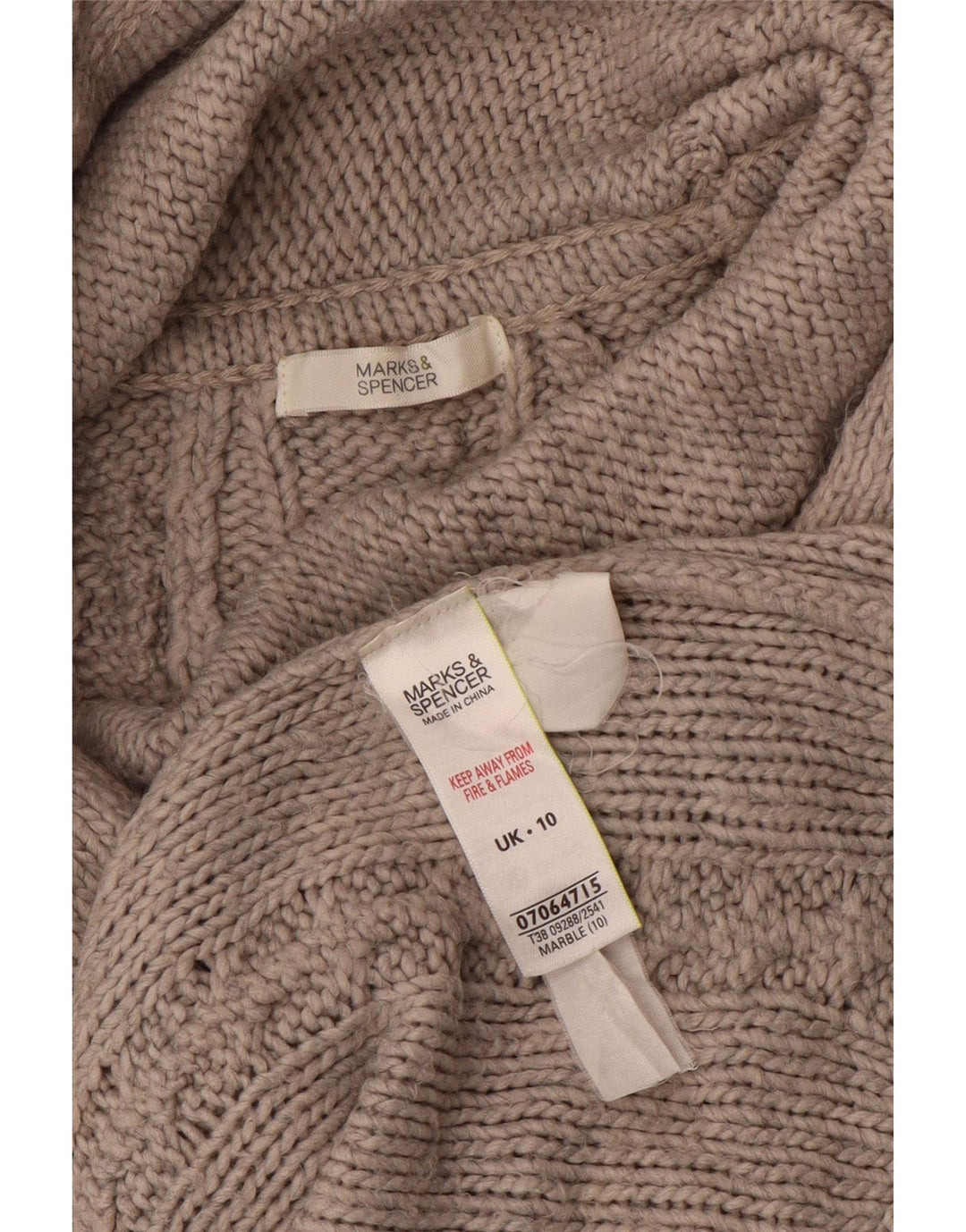 Marks & Spencer Womens Roll Neck Jumper Sweater UK 10 Small Grey Acrylic
