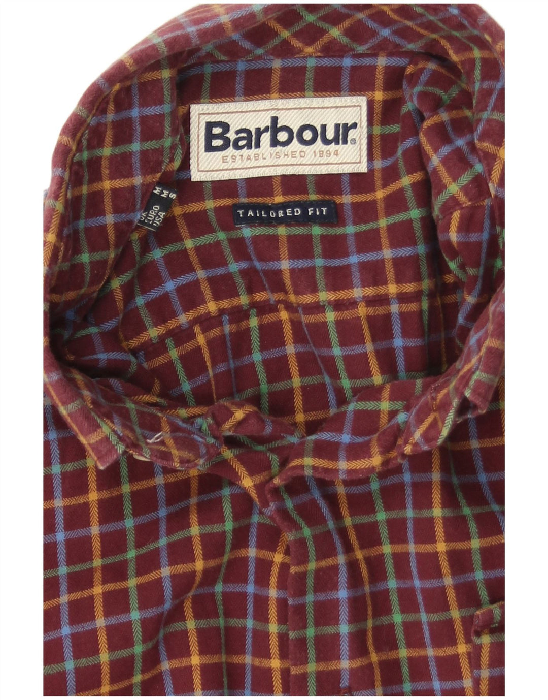 Barbour Herre Skræddersyet Fit Flanellskjorte Medium Burgund Ternet