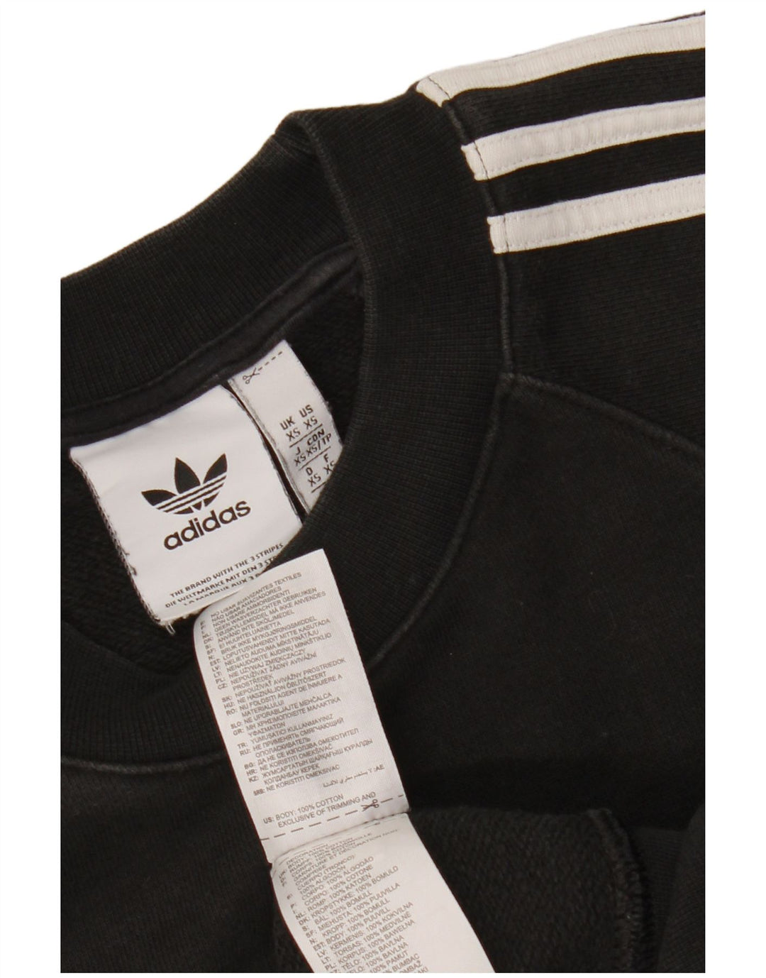 Adidas Mens Sweatshirt Jumper XS Black Cotton