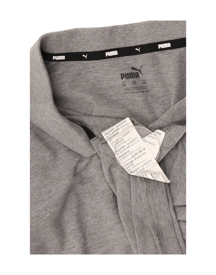 Puma Mens Polo Shirt 2XL Grey Flecked Cotton