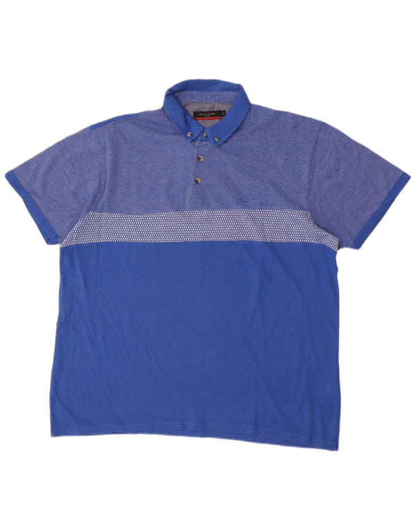 Pierre Cardin Herre poloshirt XL Blå Colourblock Bomuld