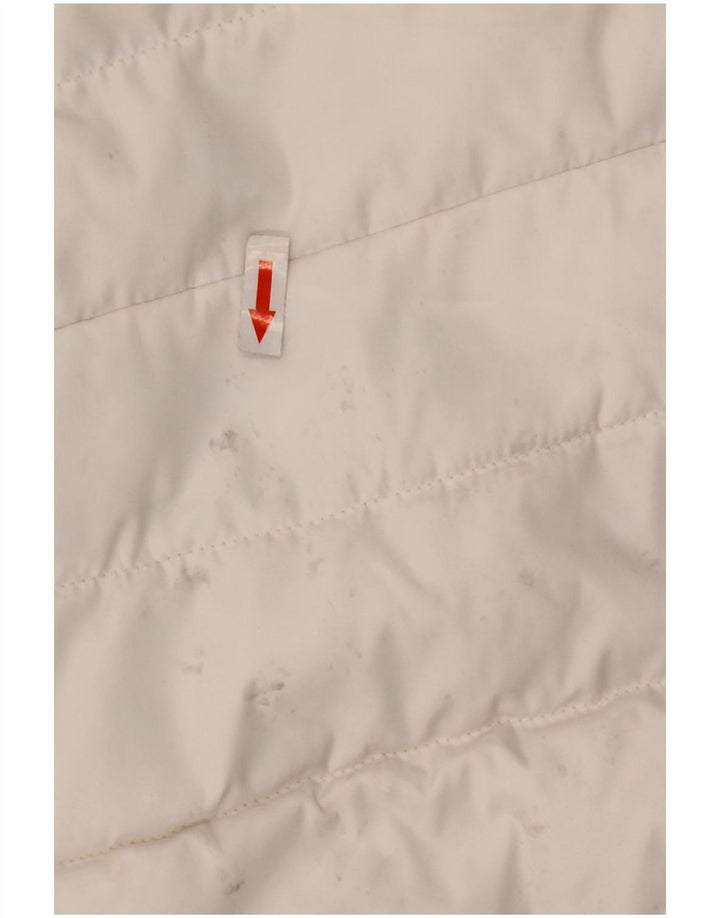 Superdry Womens Hooded Padded Jacket UK 14 Large White Polyester
