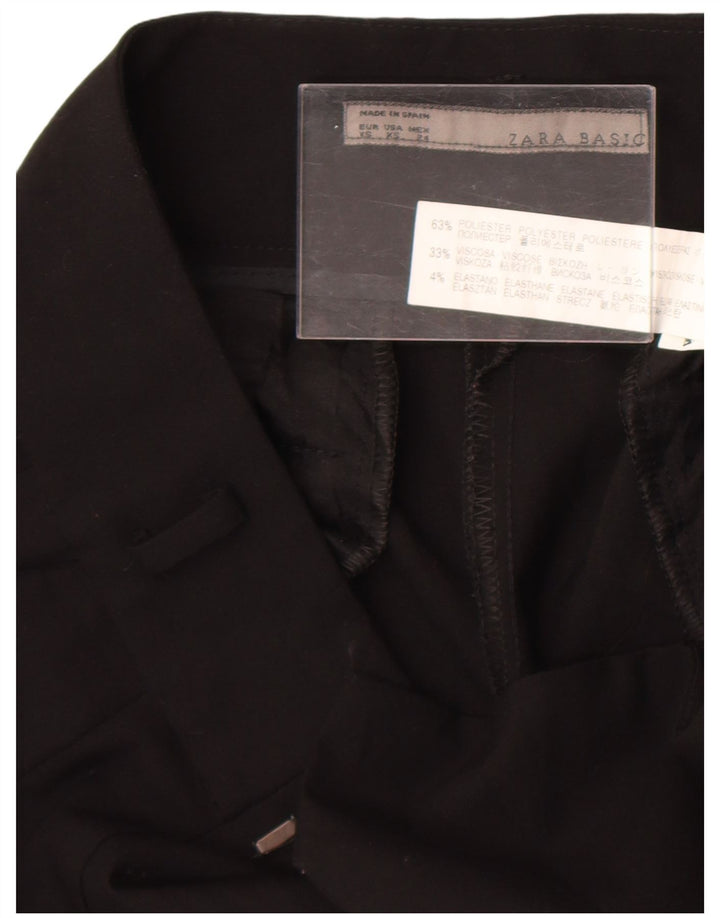 Zara Womens Slim Suit Trousers XS W24 L25 Black Polyester