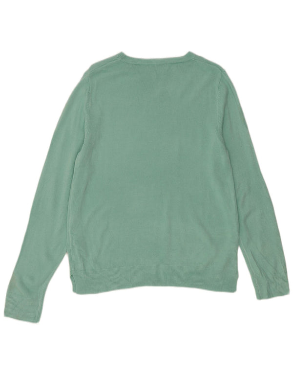 Marks & Spencer Womens Boat Neck Jumper Sweater UK 14 Medium  Green Acrylic