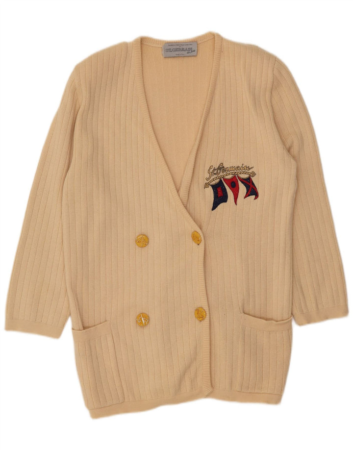 St. Germain Dame Grafisk Longline Cardigan Sweater IT 48 XL Beige Uld