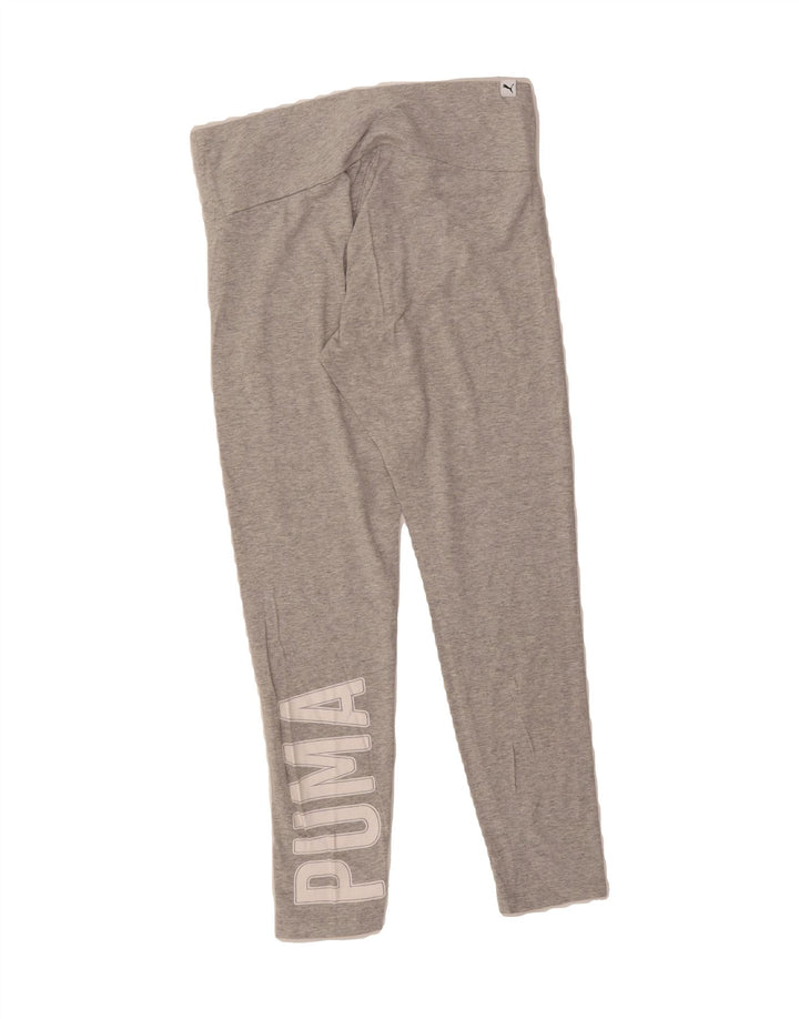 PUMA Womens Graphic Leggings UK 16 Large  Grey Cotton Vintage Puma and Second-Hand Puma from Messina Hembry 