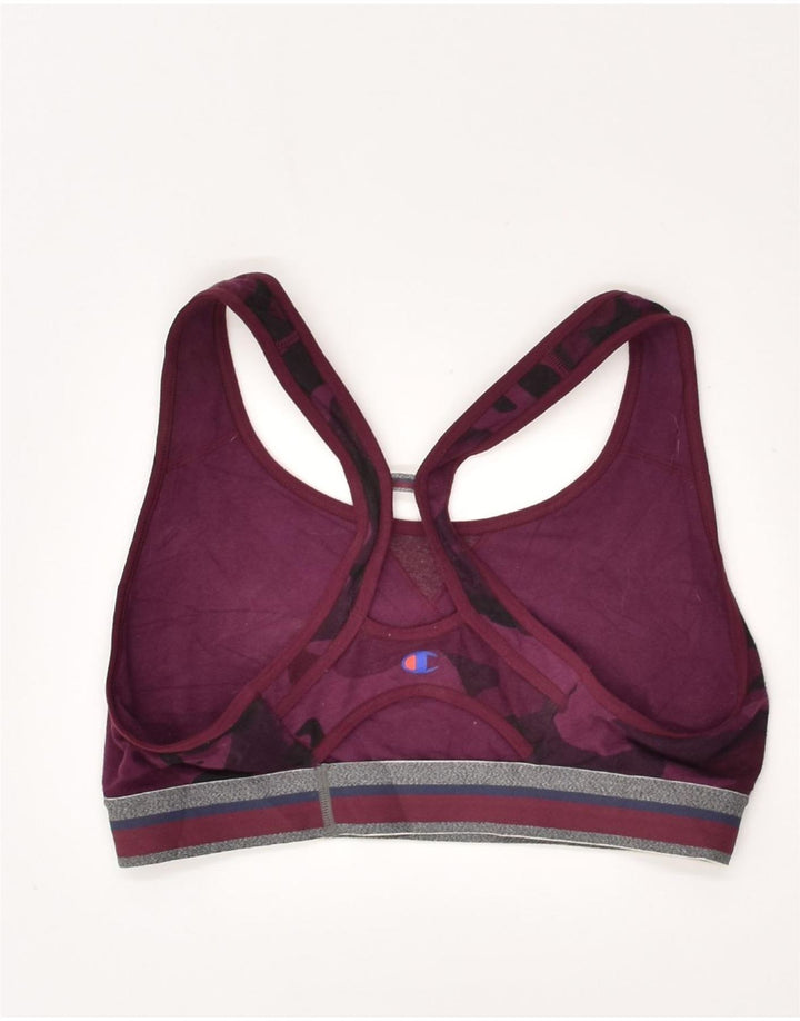 CHAMPION Womens Graphic Sport Bra Vest Top UK 4 XS Purple Camouflage | Vintage Champion | Thrift | Second-Hand Champion | Used Clothing | Messina Hembry 