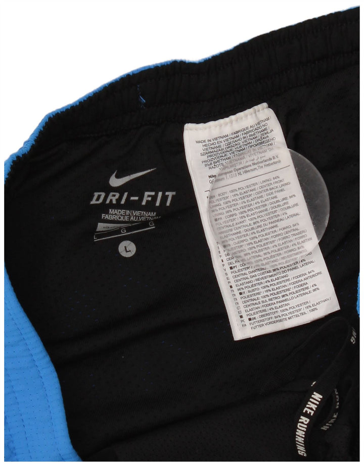 Nike Herre Dri Fit sportsshorts store blå polyester