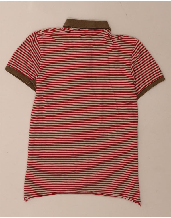 Sun68 Boys Rugby Polo Shirt 13-14 Years Red Pinstripe Cotton