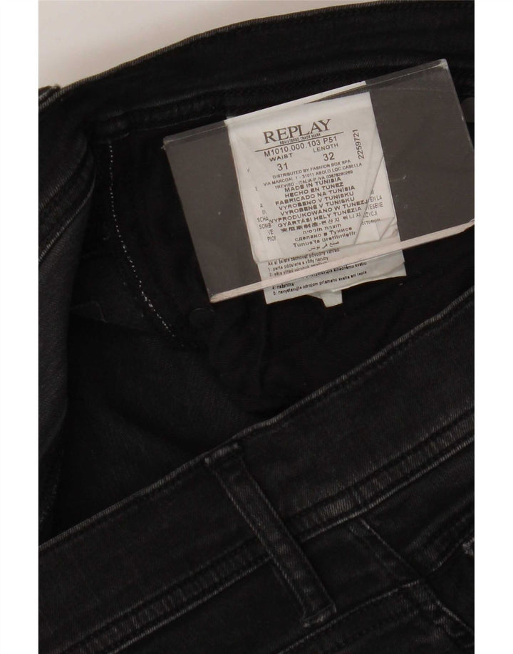 Replay Mens Slim Jeans W31 L32 Grey Cotton