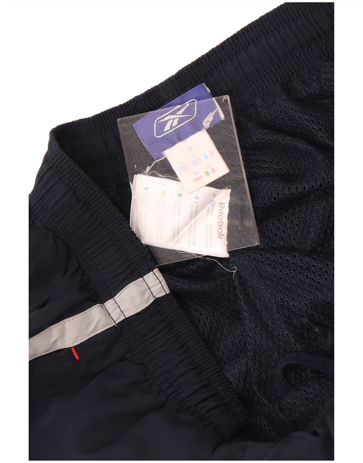 Pantaloncini sportivi Reebok da uomo Bermuda medi in poliestere blu navy