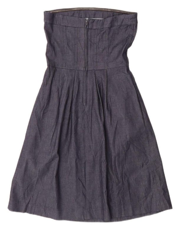 Abito senza spalline da donna Zara UK 12 cotone blu navy medio