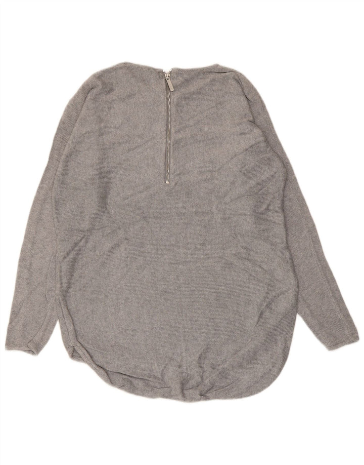 MICHAEL KORS Womens Boat Neck Jumper Sweater UK 14 Medium Grey