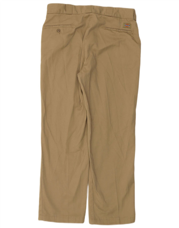 Dickies Mens Straight Chino Trousers W36 L30 Beige Polyester
